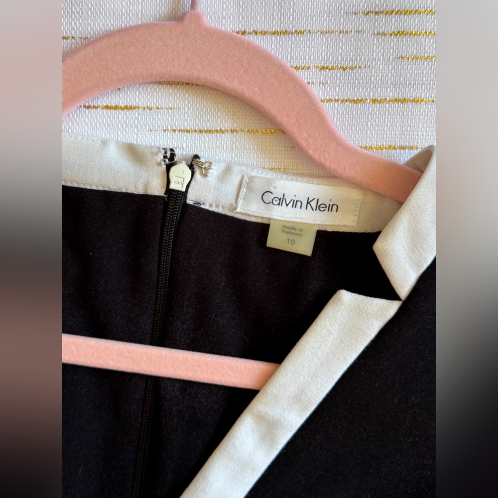 Calvin Klein Black Dress with White Trim - Picture 3 of 6